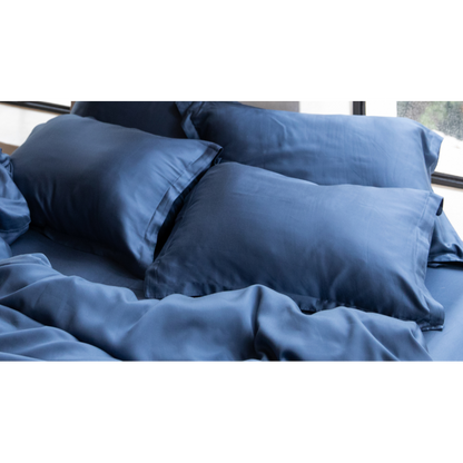 TENCEL™ - Sateen Dekbedovertrek Donker Blauw
