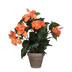 Hibiscus Kunstplant – 40 cm Oranje