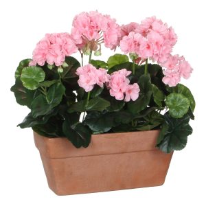 Geranium Kunstplant in Balkonbak – 40 cm
