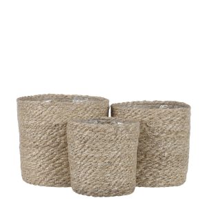 Atlantic Plantenmanden – Set van 3 – Jute