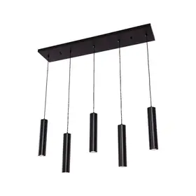 Cilinder – 5-lichts hanglamp – zwart