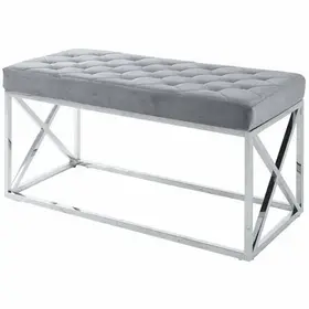 Vera velvet bankje – grijs