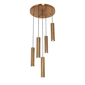 Cilinder – 5-lichts hanglamp – goud