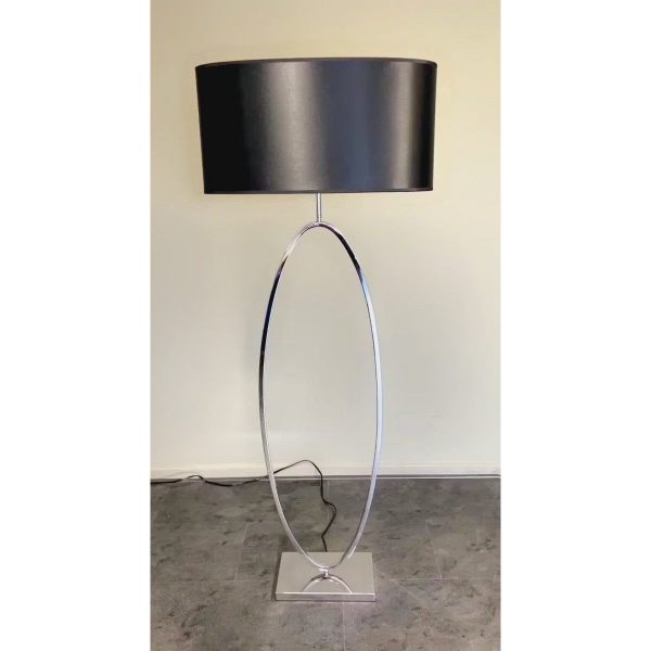 XL ring vloerlamp – chroom