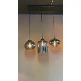 Ava – 5-lichts hanglamp – smoke glas mix