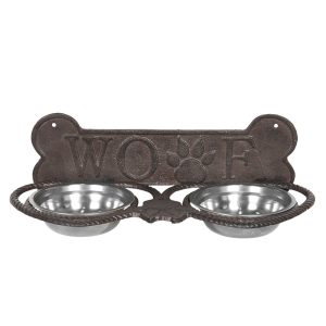 Voerbak hond – wandmodel – bruin – landelijke stijl
