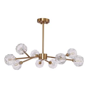 Rosy 9-lichts hanglamp – copper gold