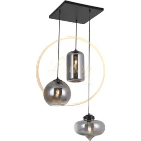 Ava – 3-lichts hanglamp – smoke glas