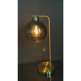 Xandy tafellamp – smoke glas – goud