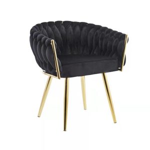 Eva chair – velvet – zwart/goud – luxe design