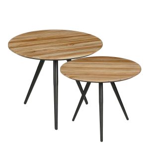 Jailey bijzettafel set – hout – 2-delig design