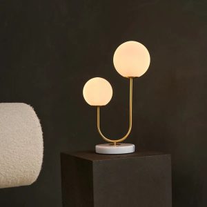 Giorgia tafellamp wit marmer en goud metaal – 45 cm