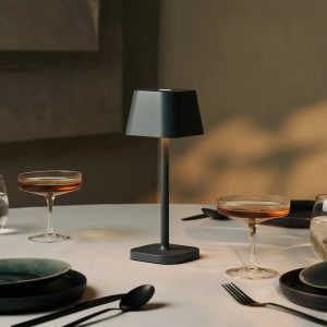 Ava Stone Grey oplaadbare tafellamp - dimbaar