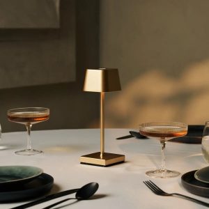 Sarphati Mini Goud Draadloze Tafellamp – 22 cm