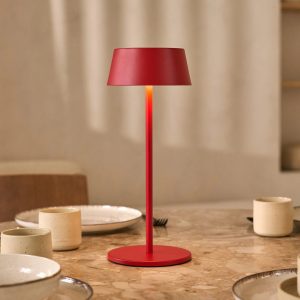 Hugo Berry Rood oplaadbare tafellamp – dimbaar