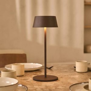 Hugo Mokka Bruin oplaadbare tafellamp – dimbaar